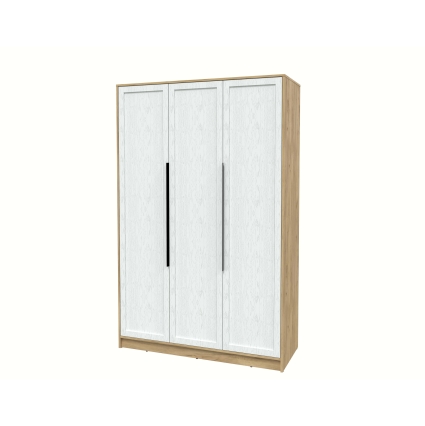 Шкаф распашной Тренд КТ-Ш3 (Дуб золотой ЛДСП/ Дуб полярный ЛМДФ) Ш1360 В2128 Г547